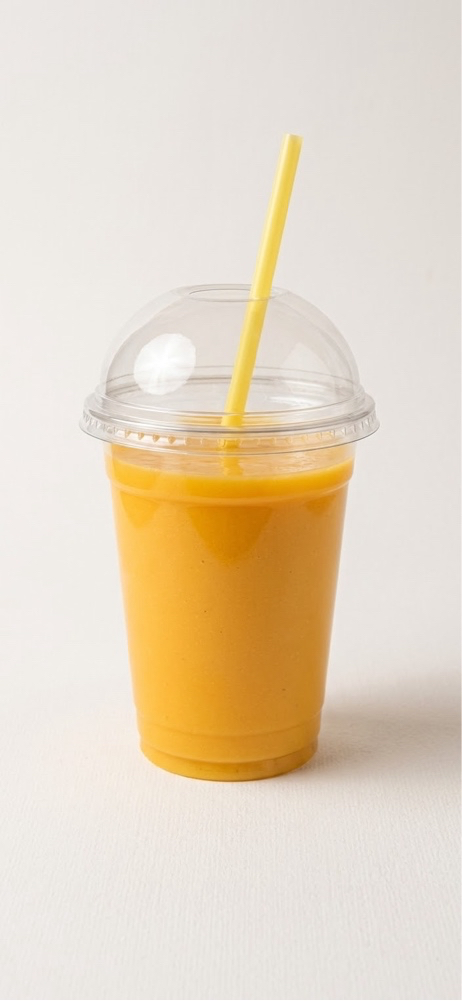 Deux jus frais jaune et rouge