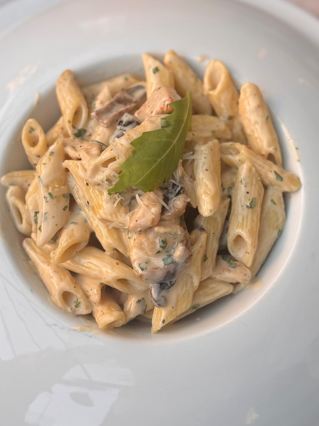 Penne crémeuses garnies de fromage