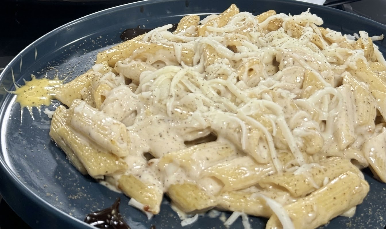 Penne à la sauce blanche et fromage
